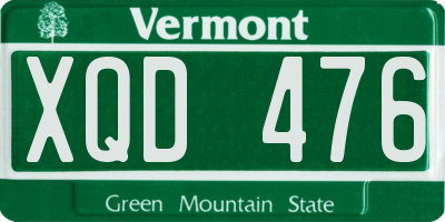 VT license plate XQD476