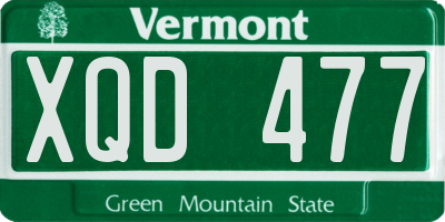 VT license plate XQD477