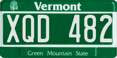 VT license plate XQD482