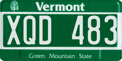 VT license plate XQD483
