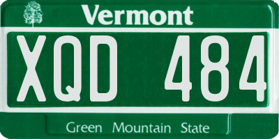 VT license plate XQD484