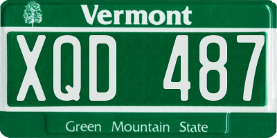 VT license plate XQD487