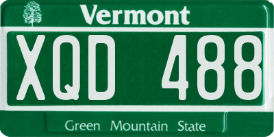 VT license plate XQD488