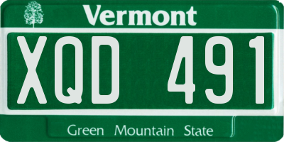 VT license plate XQD491
