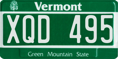 VT license plate XQD495