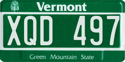VT license plate XQD497