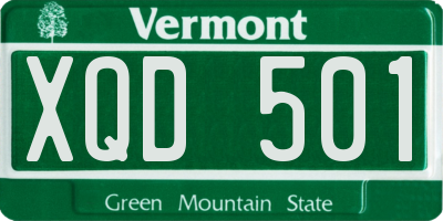 VT license plate XQD501