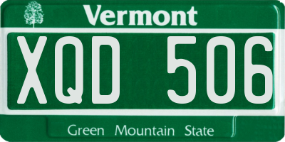 VT license plate XQD506