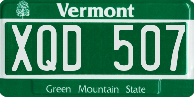VT license plate XQD507