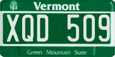 VT license plate XQD509