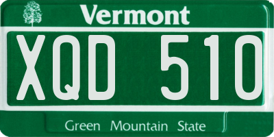 VT license plate XQD510