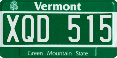 VT license plate XQD515