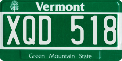 VT license plate XQD518