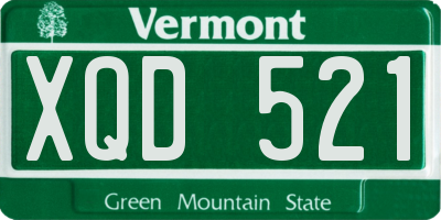 VT license plate XQD521