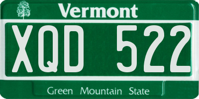 VT license plate XQD522