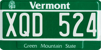 VT license plate XQD524