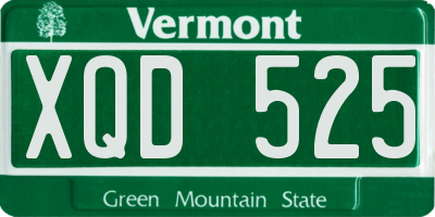 VT license plate XQD525