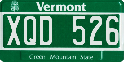 VT license plate XQD526