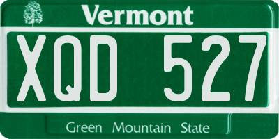 VT license plate XQD527
