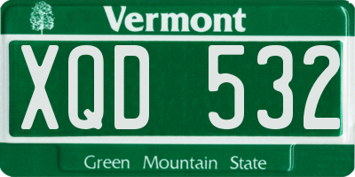 VT license plate XQD532