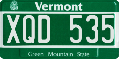 VT license plate XQD535