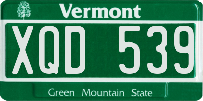 VT license plate XQD539