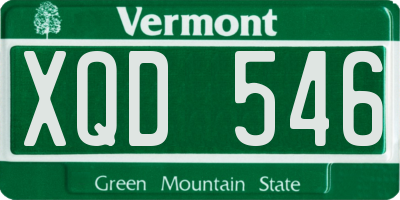 VT license plate XQD546