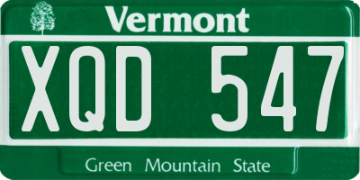 VT license plate XQD547
