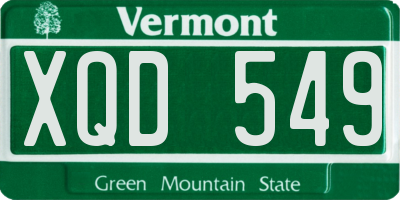 VT license plate XQD549