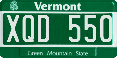 VT license plate XQD550