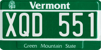 VT license plate XQD551