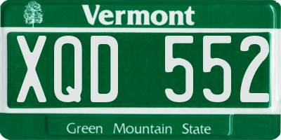 VT license plate XQD552