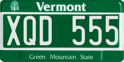 VT license plate XQD555