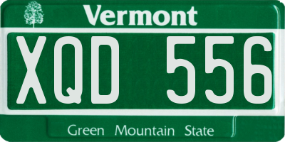 VT license plate XQD556
