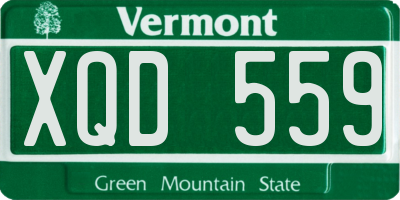 VT license plate XQD559