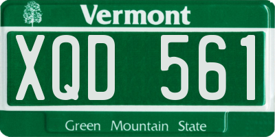 VT license plate XQD561