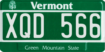VT license plate XQD566