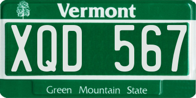 VT license plate XQD567
