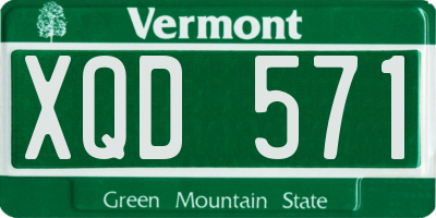 VT license plate XQD571