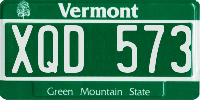 VT license plate XQD573