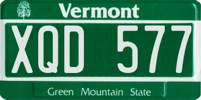 VT license plate XQD577
