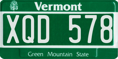 VT license plate XQD578