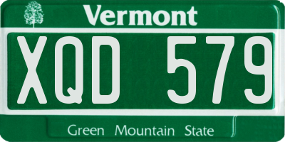 VT license plate XQD579
