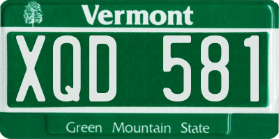 VT license plate XQD581