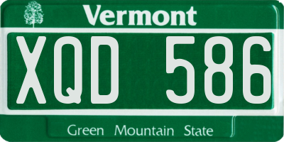 VT license plate XQD586