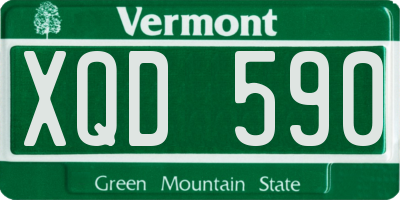 VT license plate XQD590