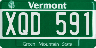 VT license plate XQD591
