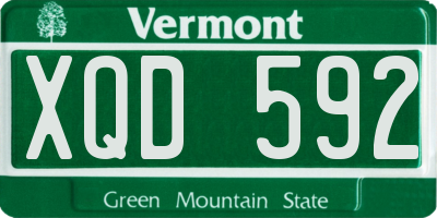 VT license plate XQD592