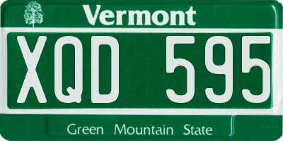 VT license plate XQD595
