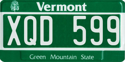 VT license plate XQD599